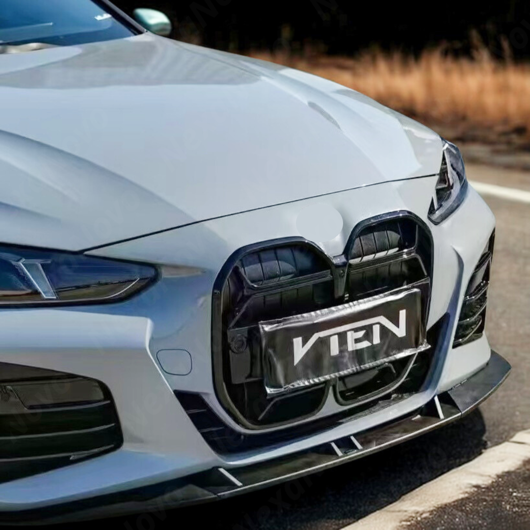 Aerodynamic NaxaNovo VTEN front lip for BMW 4 Series G22 and G23, shown on a vehicle.