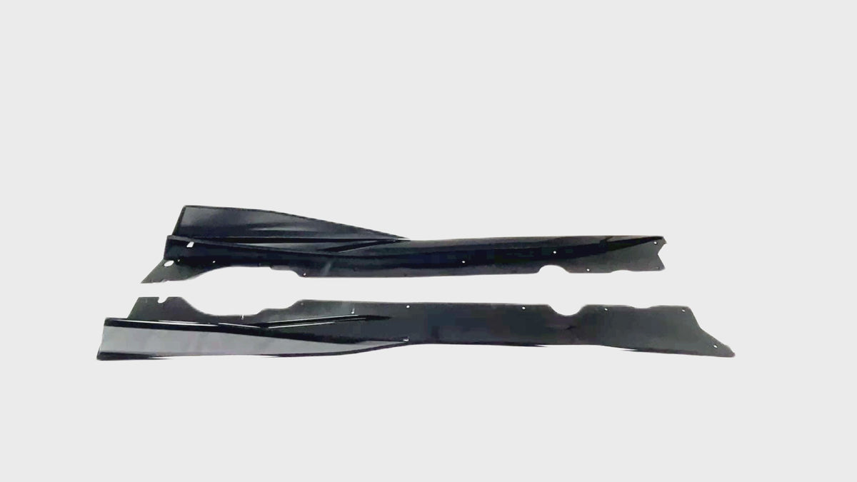 High-Quality Gloss Black Side Skirt Extensions for 2020 Corvette C8 by NexaNovo