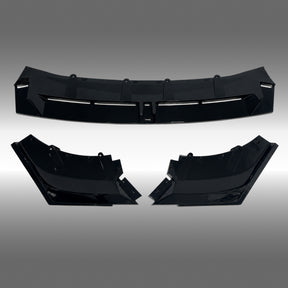 NexaNovo VTEN style gloss black front lip splitter installed on a 2024 BMW 5 Series G60 sedan