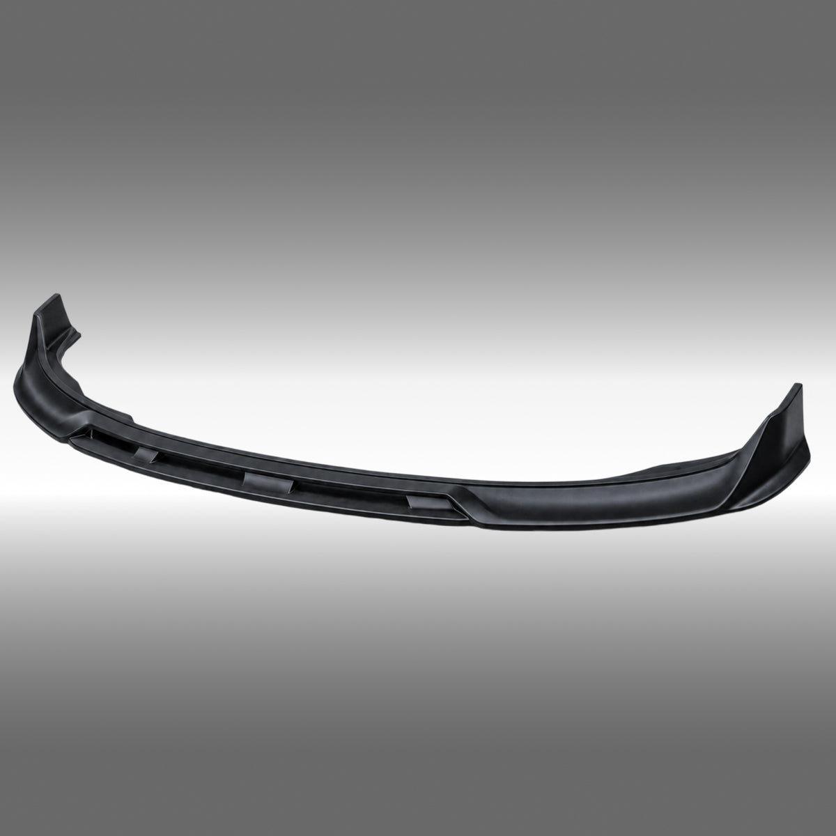 NexaNovo VTEN style 1-piece gloss black front bumper lip splitter installed on a Tesla Model Y