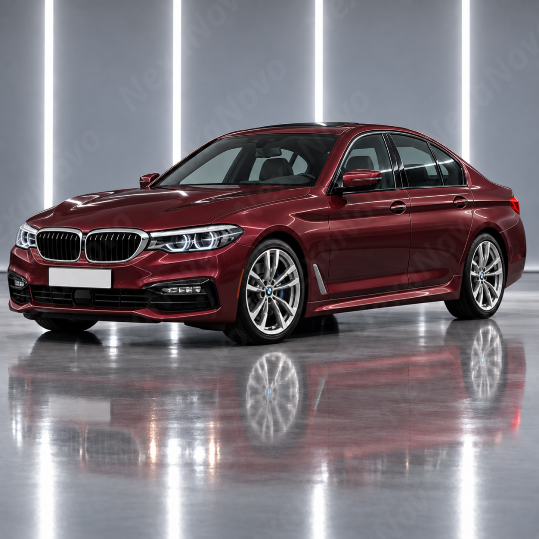 Direct side profile showcasing the sculpted M5-inspired body lines and widened lower rocker stance on a G30