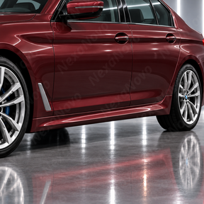 Low three-quarter perspective highlighting the aggressive flare and aerodynamic transition near the rear wheel arch