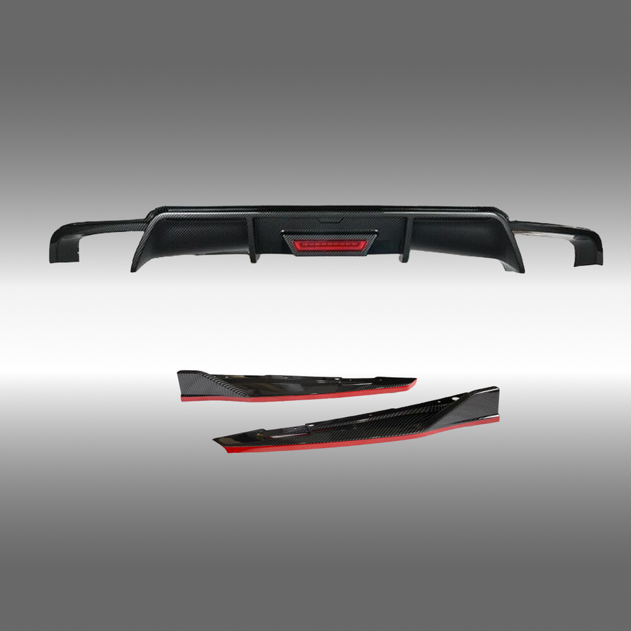 For Toyota Camry (2018-2024) TRD Style Rear Diffuser with LED Light ...