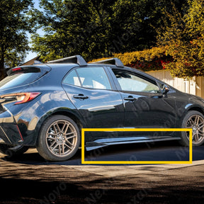 FREEMOTOR802 Side Skirts For 2020-2024 Toyota Corolla Sedan - Unpainted Black PP