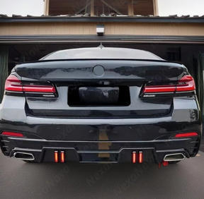 NexaNovo stylish rear bumper diffuser for 2018 BMW 530e G30.

