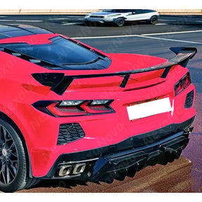 2021 Chevrolet Corvette C8 Shark Fin Style Rear Diffuser Gloss Black Finish NexaNovo
