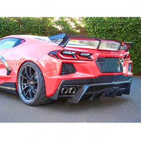 Shark Fin Style Gloss Black Rear Diffuser for 2021 Chevrolet Corvette C8 NexaNovo

