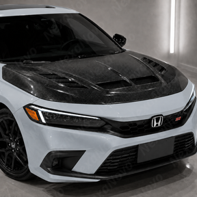 VRS-Style Real Carbon Fiber Vented Hood Bonnet For Honda Civic / Civic Si (FE/FL) 2023-2026