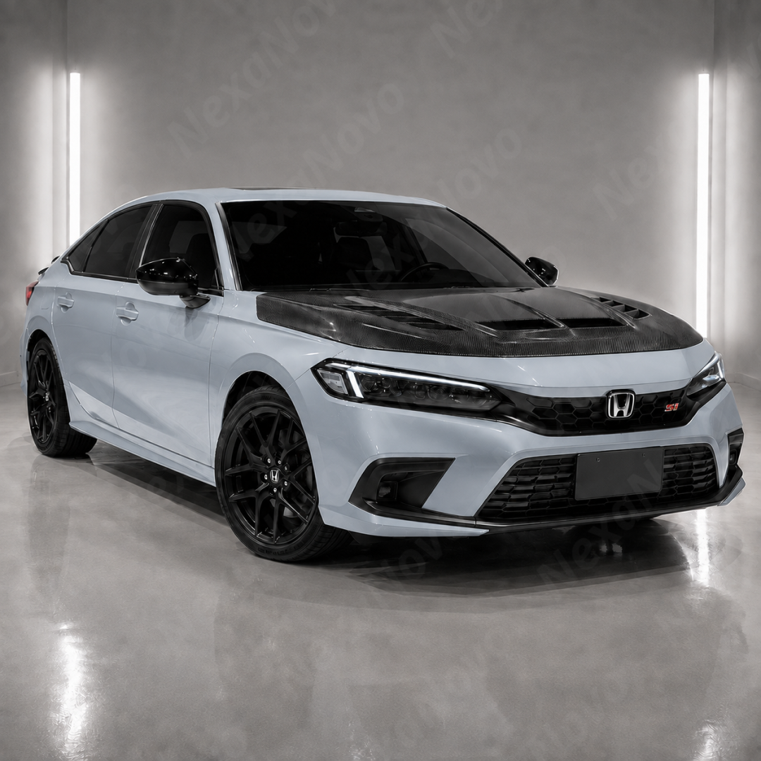 VRS-Style Real Carbon Fiber Vented Hood Bonnet For Honda Civic / Civic Si (FE/FL) 2023-2026