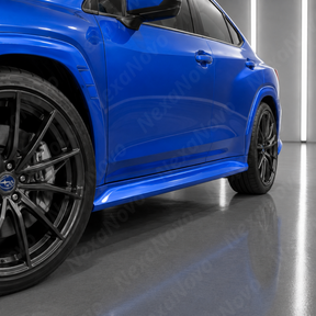 Paint-Matched World Rally Blue (K7X) Rocker Panel Molding Replacement Side Skirts For Subaru WRX (VB) 2022-2026