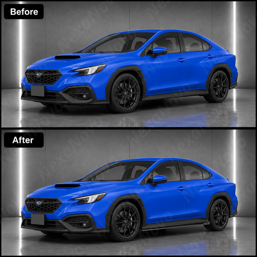 VRS-Style Real Carbon Fiber Side Skirt Extensions For Subaru WRX (VB) 2022-2026