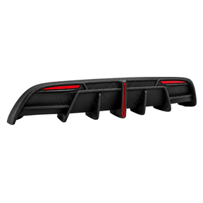 Stealth performance look of the NexaNovo VTEN gloss black rear diffuser accenting a Solid Black Tesla Model 3