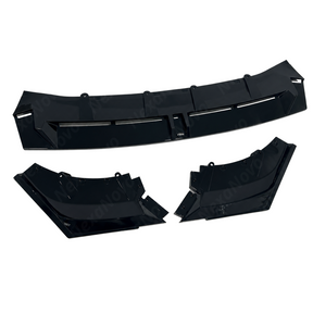 Close-up showing the precision edge-to-edge alignment where the lip mounts to the factory G60 lower bumper