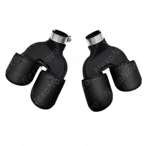Profile view highlighting the aggressive slanted angle-cut edge design of the VTEN quad exhaust tips