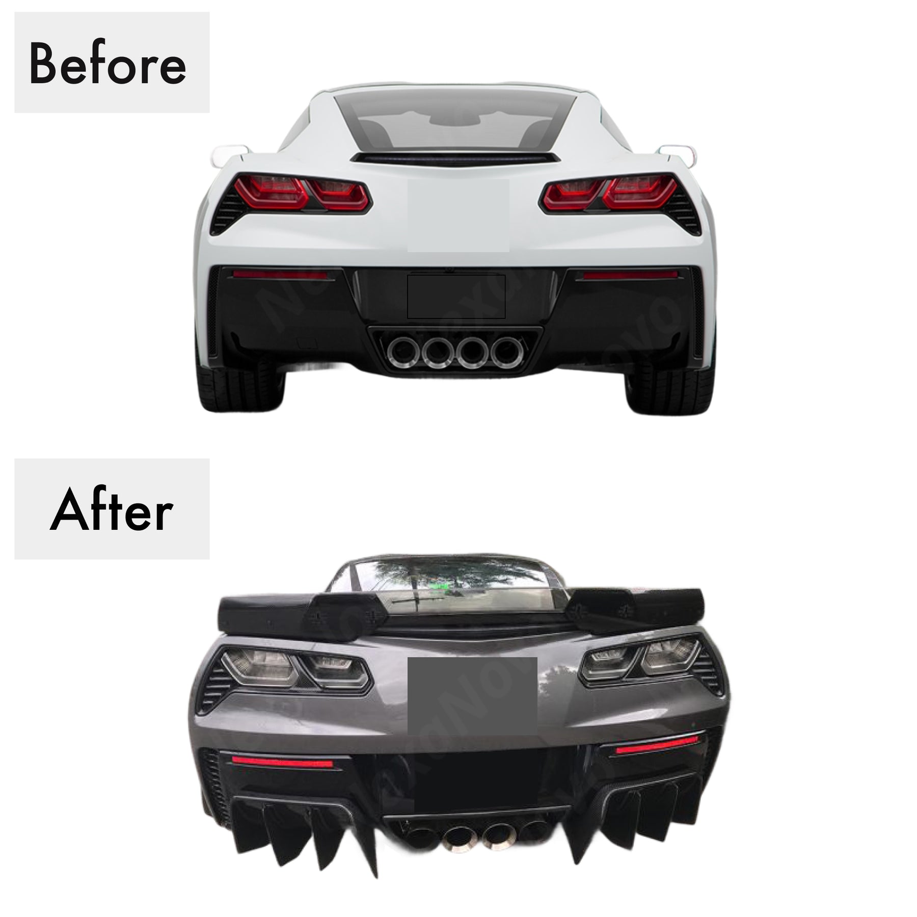 Carbon fiber print spoiler wing designed for perfect C7 fitment

