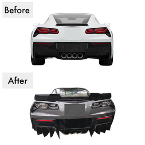 Carbon fiber print spoiler wing designed for perfect C7 fitment

