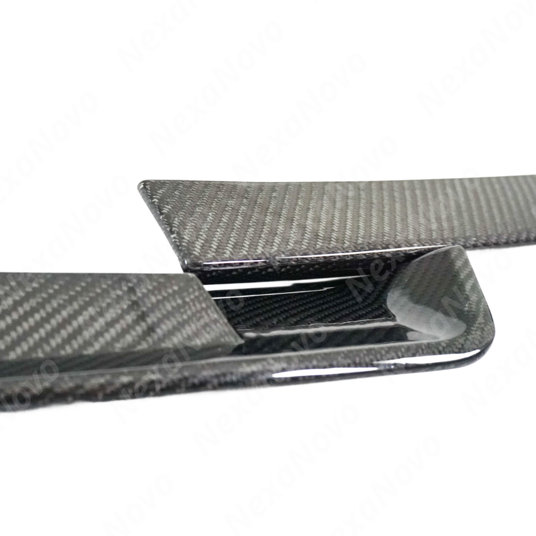 Underside view of NexaNovo front splitter showing mounting points