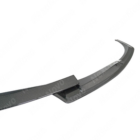 Uninstalled NexaNovo Type S style carbon fiber front splitter, top view