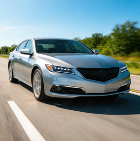 Direct front-facing view of the NexaNovo executive gloss black grille for 2015-2017 Acura TLX