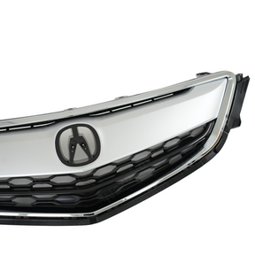 Detailed shot of the high-quality silver metallic coating on the NexaNovo TLX front grille