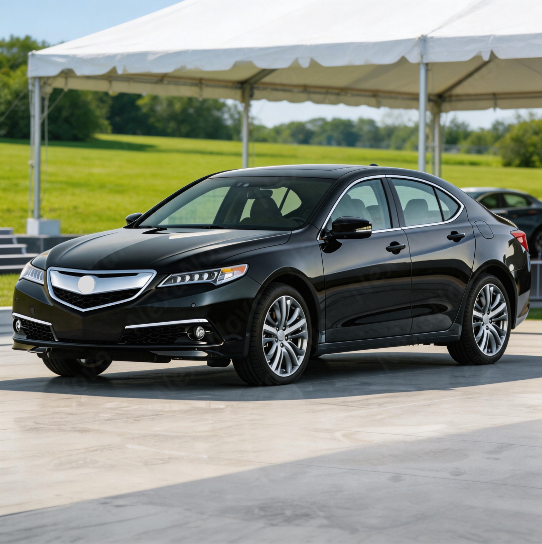 Direct front-facing view of the NexaNovo executive silver replacement grille for 2015-2017 Acura TLX