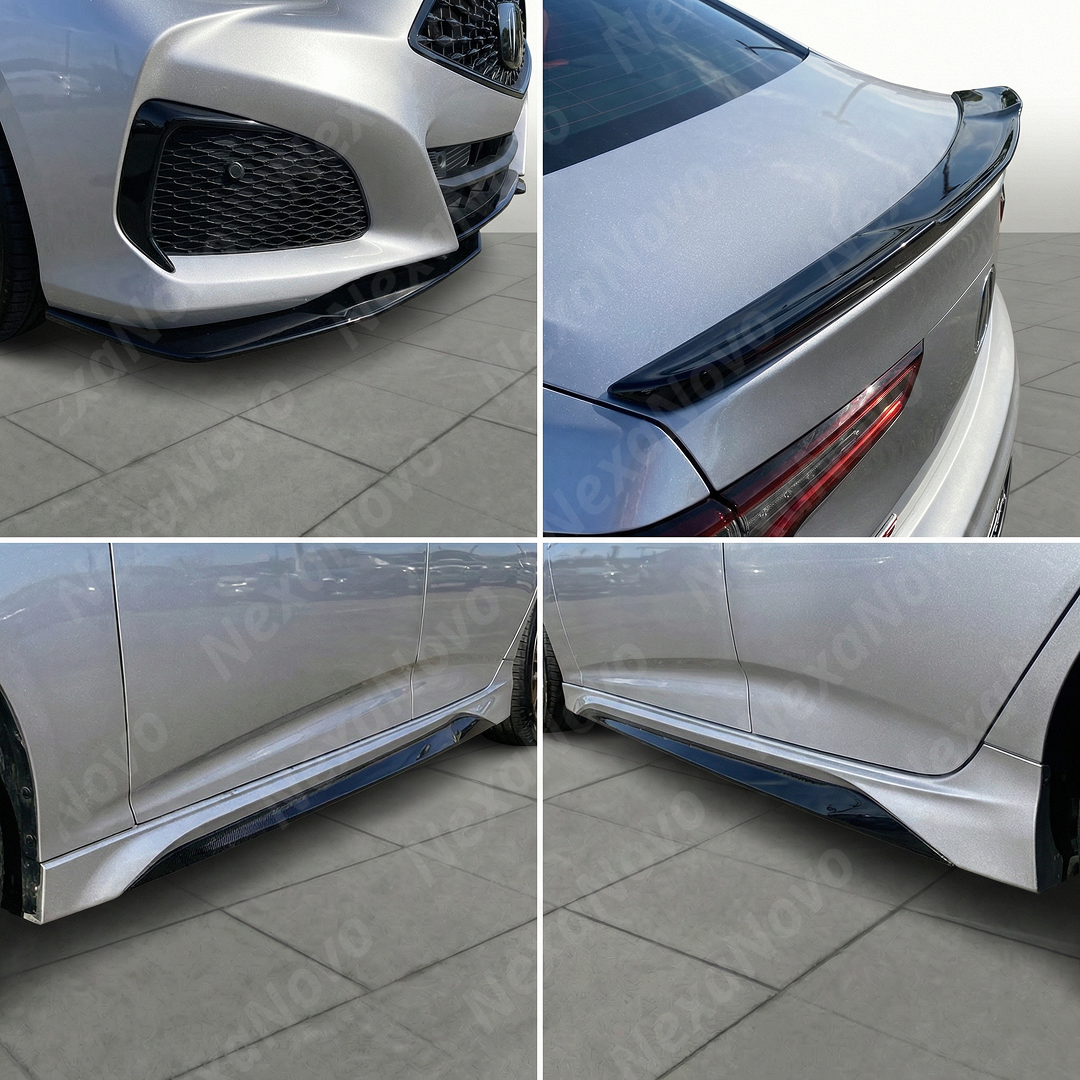 Showing the mirror-like UV-resistant high gloss clear coat across the entire TLX aero bundle