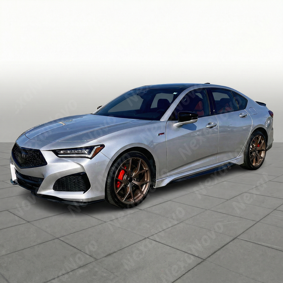 Tiger Eye Pearl Acura TLX featuring the aggressive gloss carbon fiber front lip and side extensions