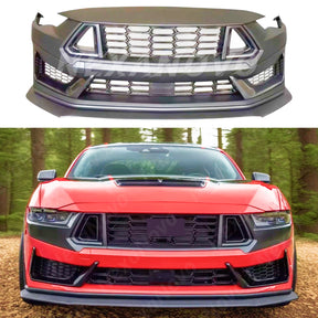 Stylish Dark Horse Style Rear Bumper and Front Lip Cover for Ford Mustang GT Convertible 2024. NexaNovo.
