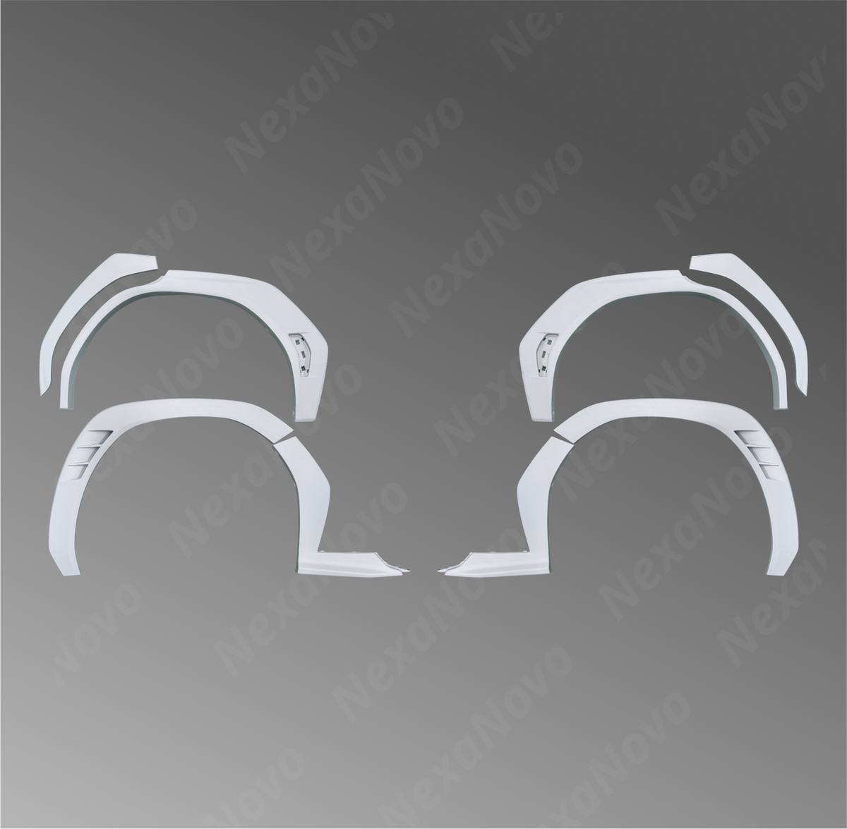 Unpainted Nexanovo fender flares enhancing a 2022 Subaru WRX

