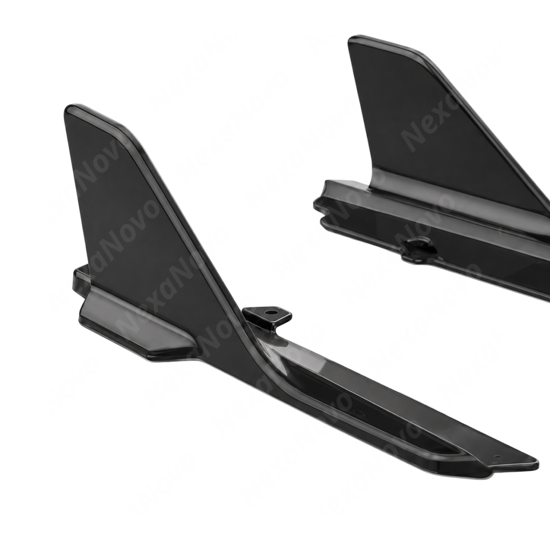 Reflective UV-resistant high-gloss top coat on the VTEN side skirts under direct outdoor light