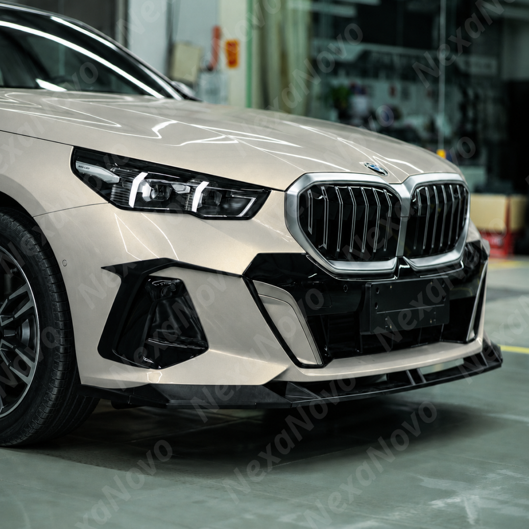 Direct front-facing view highlighting the aggressive lower air corner dive planes by NexaNovo on the G60 chassis