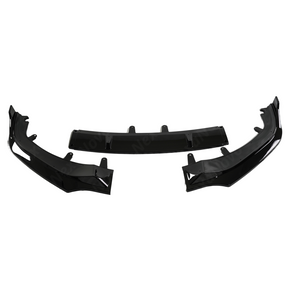 Centered product-only shot of the NexaNovo gloss black front bumper splitter for G16