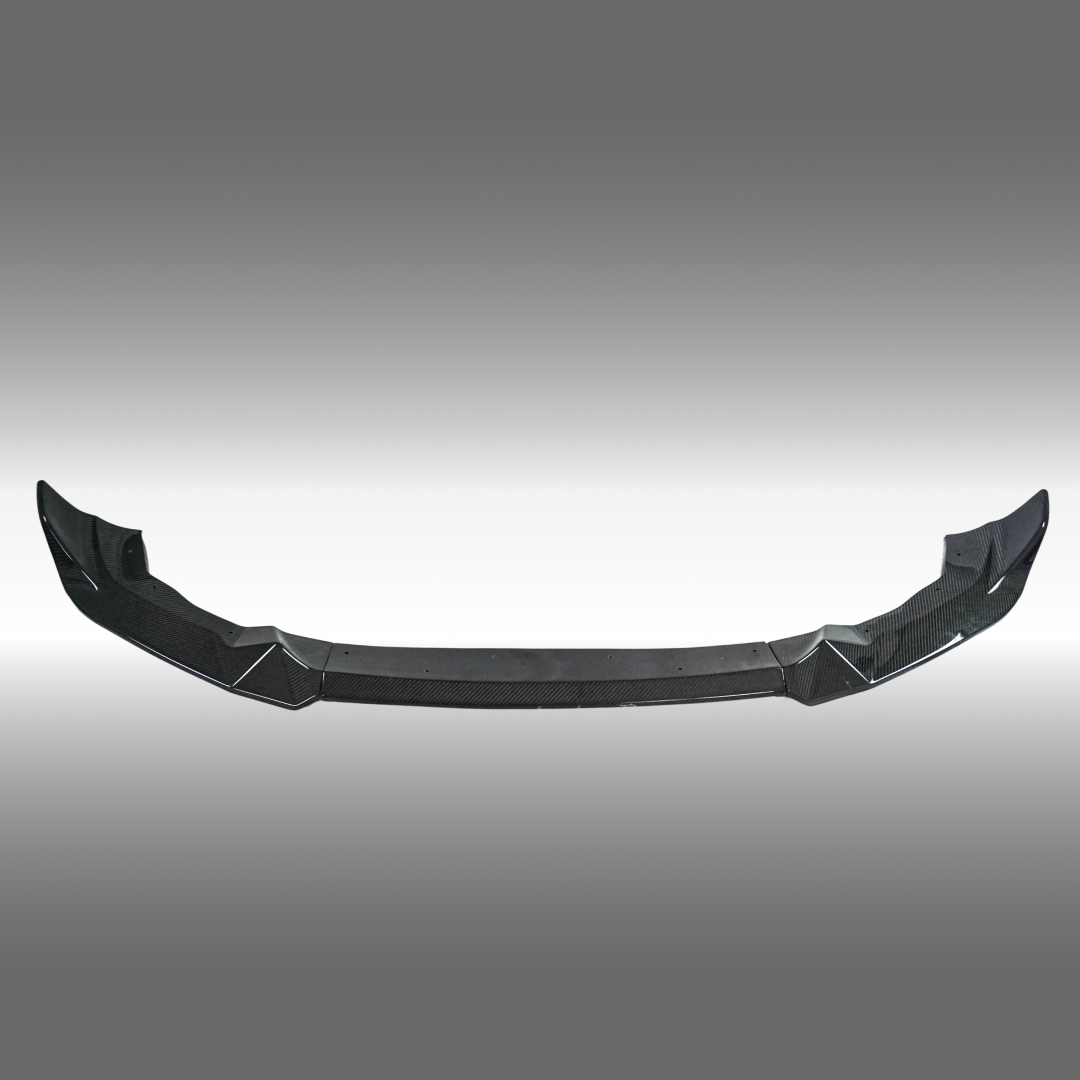 NexaNovo CS Style carbon fiber front bumper cover fascia, upper and lower grilles, and lip body kits on a 2019 BMW F87 M2