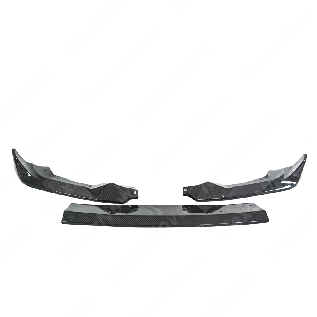 NexaNovo CS Style carbon fiber bumper cover integrated on a black BMW F87 M2