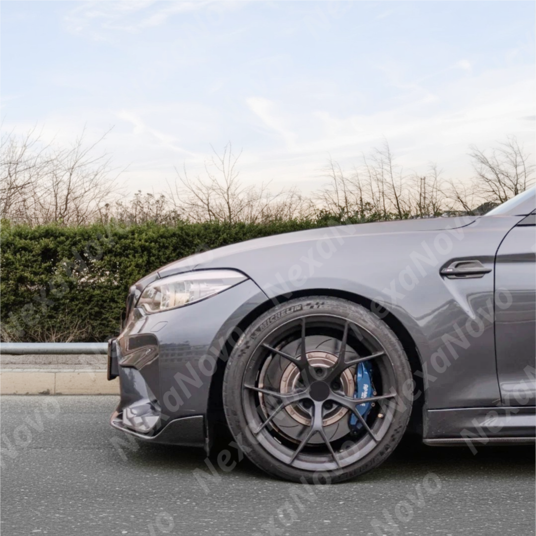 Detailed edges of the NexaNovo front lip spoiler