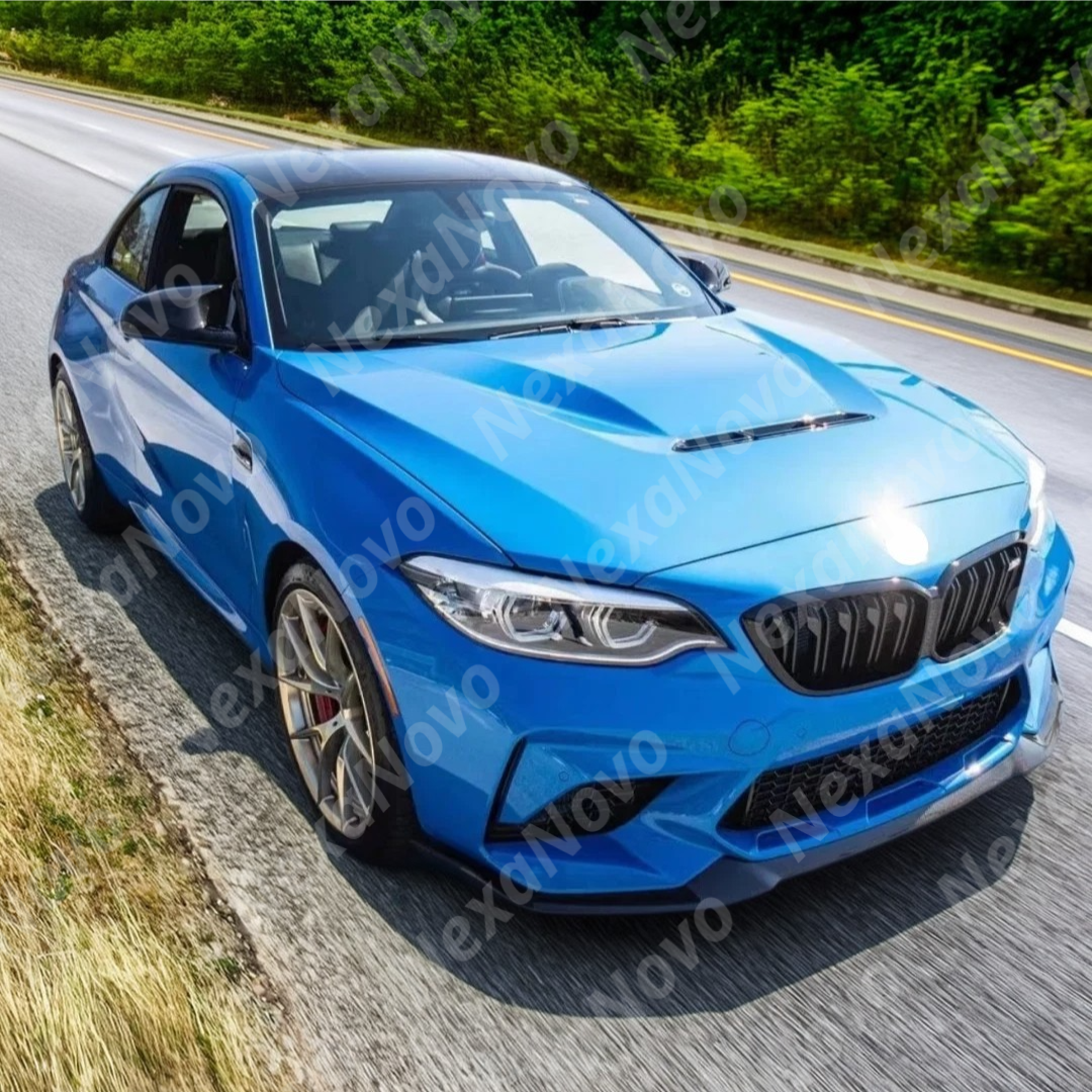 Full front view of a BMW F87 M2 with NexaNovo front lip