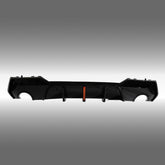 NexaNovo gloss black rear diffuser with integrated red LED brake light on a 2021 BMW G22 4 Series