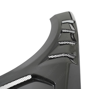 Standalone view of the uninstalled pair (left and right) NexaNovo carbon fiber fender trim
