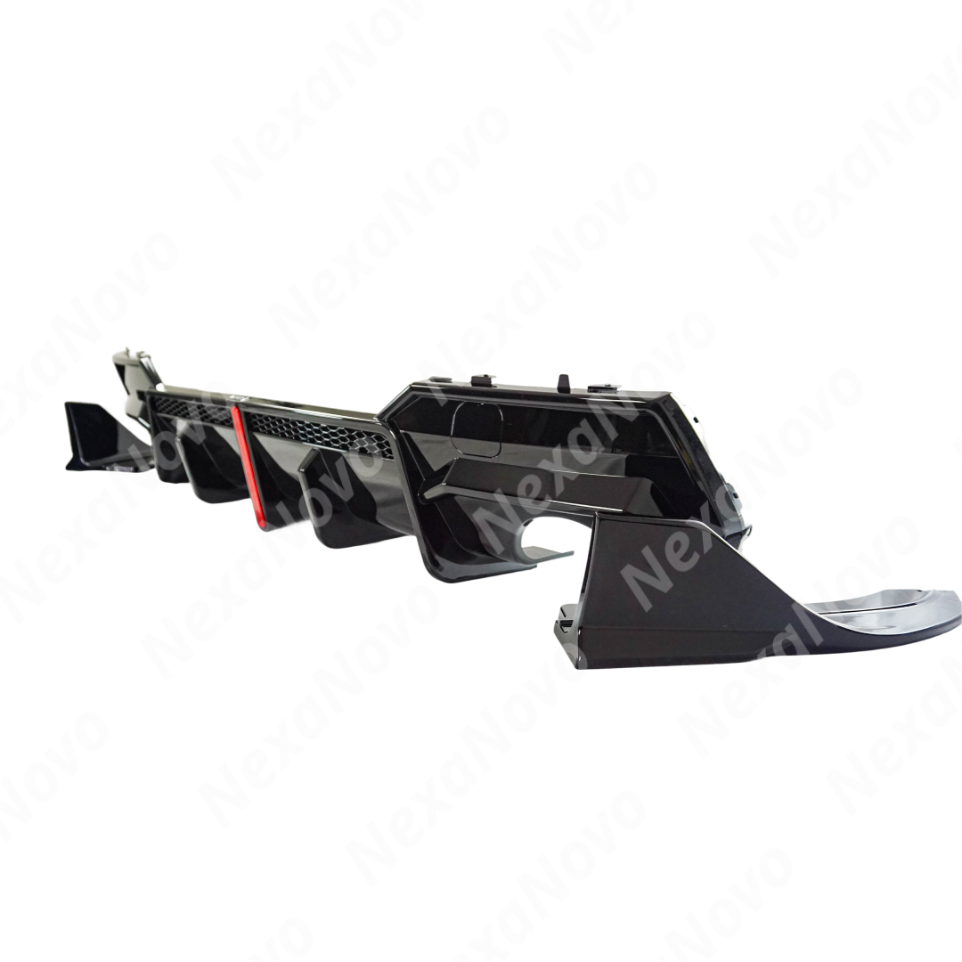 Rear lower bumper wing lip diffuser kit in product packaging