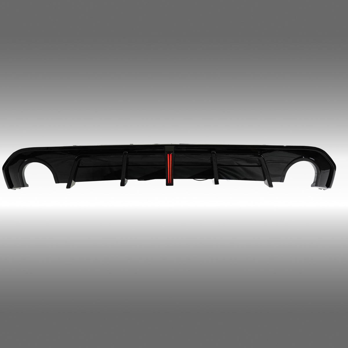 NexaNovo gloss black rear diffuser with integrated red LED brake light on a 2021 BMW G26 4 Series