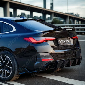 Styling upgrade for 2023 BMW G26 with VTEN dual exhaust diffuser, LED, and splitters