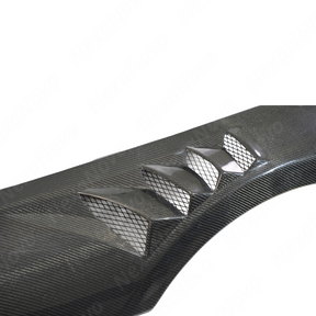Rear view of uninstalled NexaNovo carbon fiber fender showing internal structure