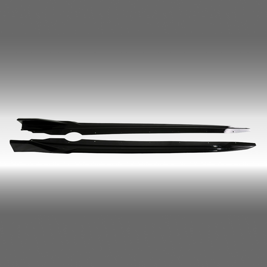 Sharp, clean lines of the NexaNovo gloss black skirts matching BMW's luxury design