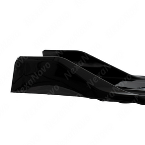 Close-up of the premium mirror-like gloss black finish on the NexaNovo BMW X1 side skirts