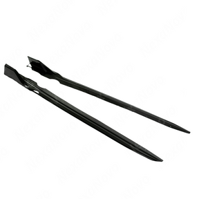 NexaNovo gloss black side skirt kit in secure, extra-long protective shipping packaging