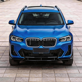 Close-up of the integrated LED light strip and mirror-finish gloss black on the NexaNovo X3 grille