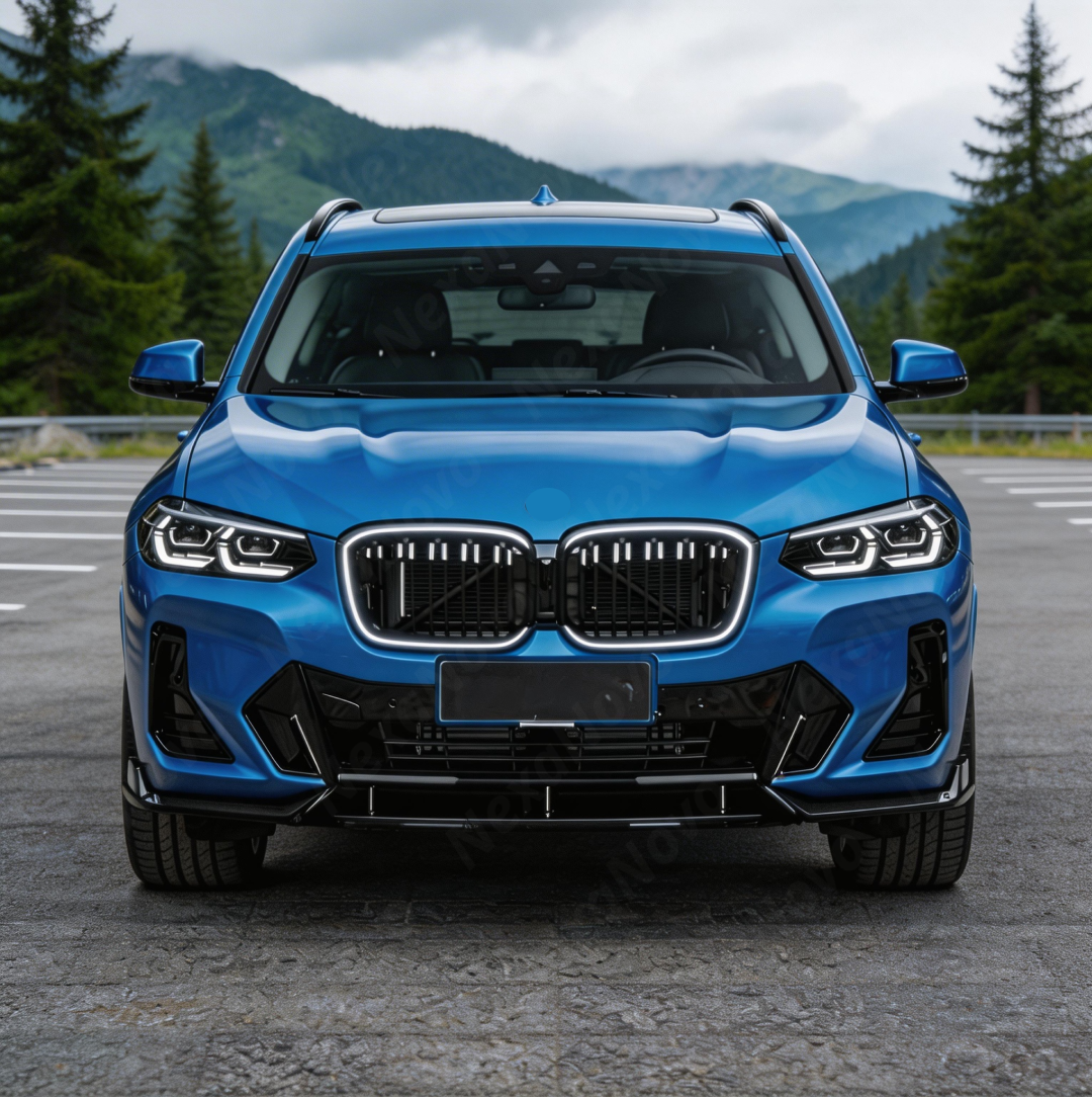 Durable high-impact ABS plastic construction of the NexaNovo BMW X3 performance grille