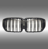 NexaNovo gloss black double slat kidney grille installed on a 2024 BMW X5 G05 LCI