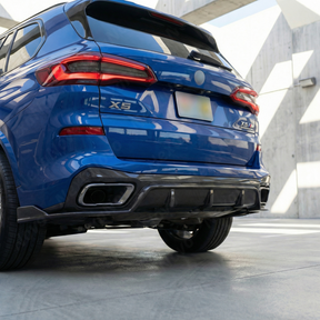 M-Performance inspired NexaNovo real carbon fiber rear diffuser on a BMW X5 SAV