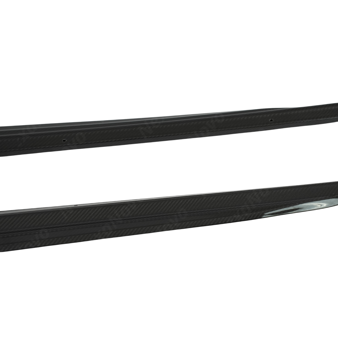 Detailed view of the hand-finished edges and clean lines of the NexaNovo X5 carbon trim